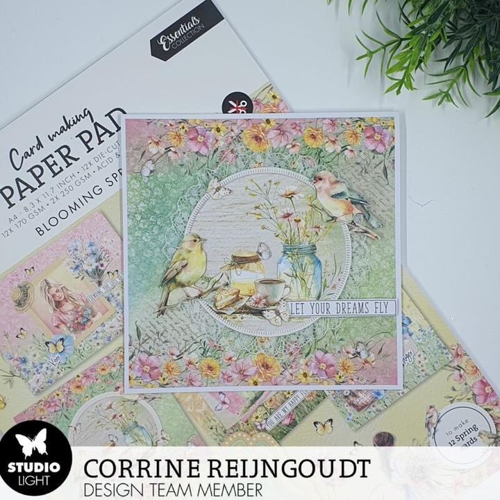 Actual product image art by marlene Card Making Pad "Blooming Spring" 14 Sheets Essentials (1x)