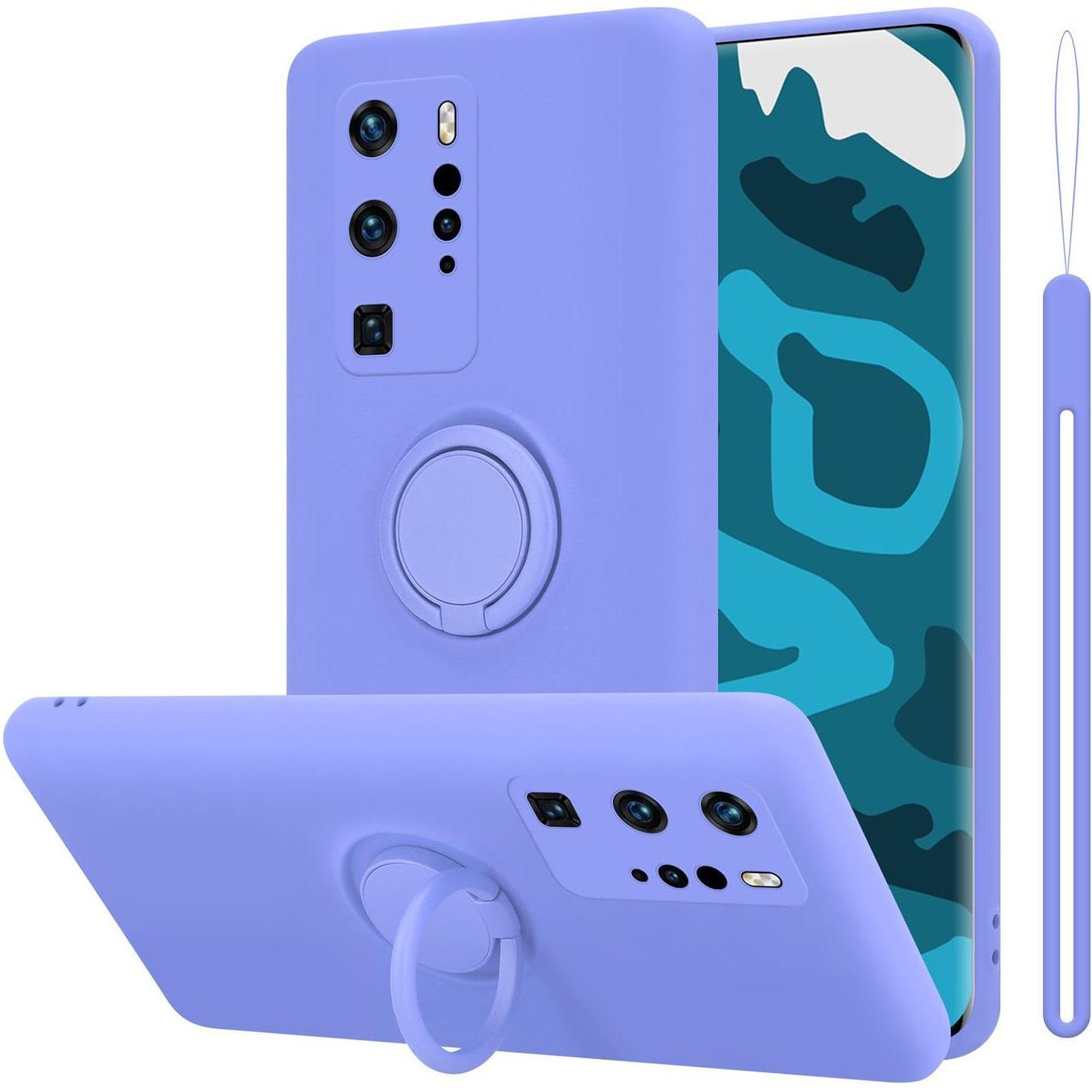 Cadorabo TPU Liquid Ring Silicone Case Hülle (Huawei P40 Pro+), Smartphone Hülle, Violett