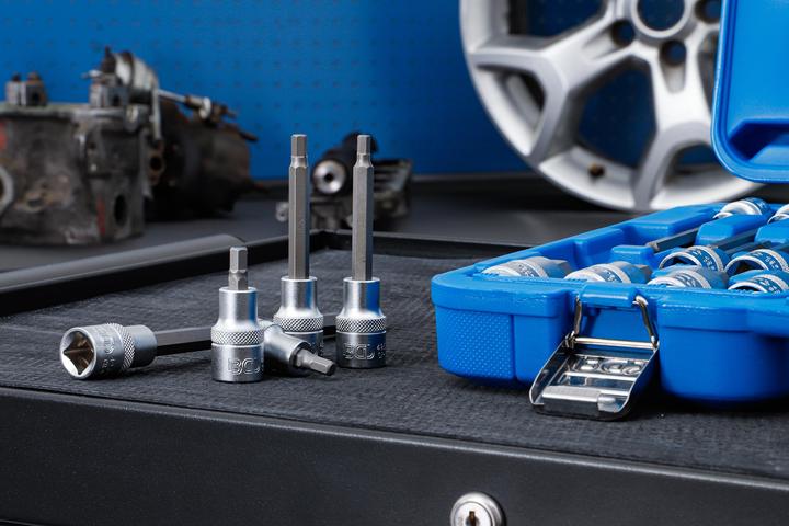 Produktbild BGS Bit-Einsatz-Satz Antrieb Innenvierkant 12,5 mm (1/2") Innensechskant 30-tlg. (12,5 mm)
