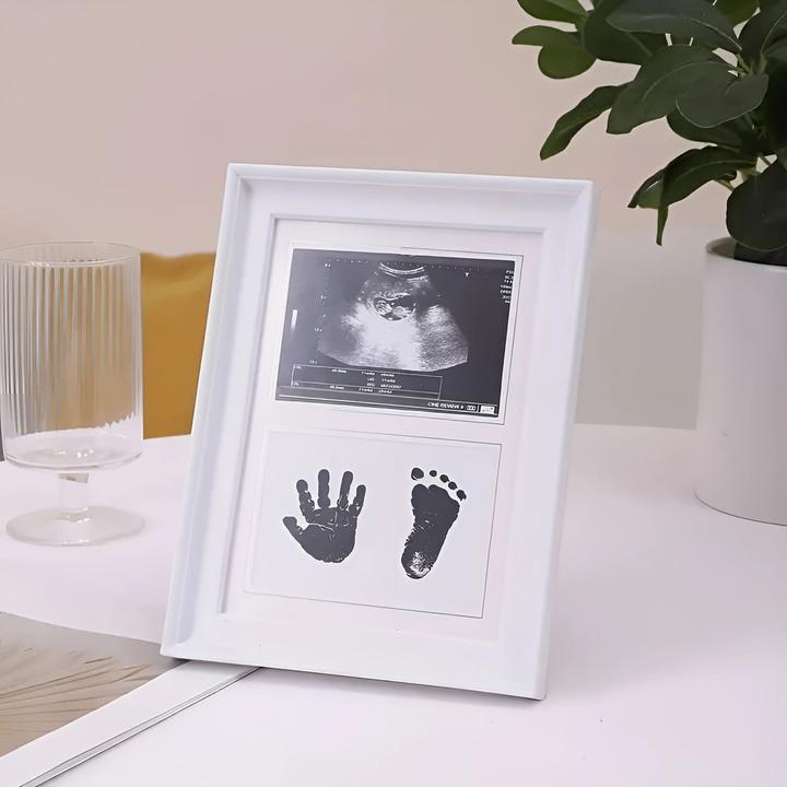 Milkii Bildrahmen mit Stempelkissen für Babyfuss- und Handabdrücke