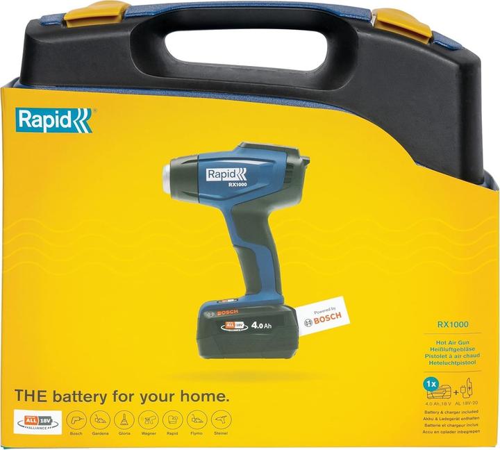Immagine prodotto Rapid Pistola ad aria calda a batteria RX1000 18V in valigetta con batteria e caricabatterie inclusi