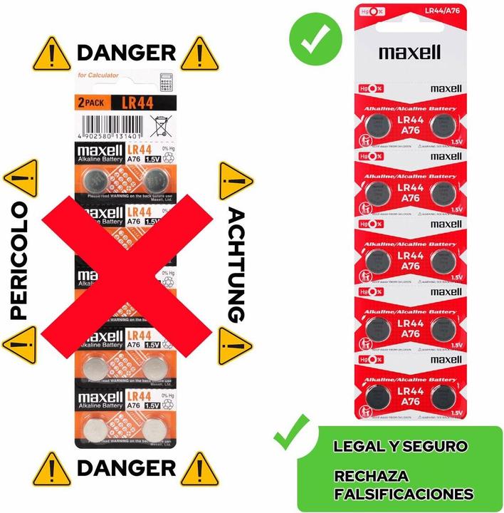 Actual product image Maxell LR44 (10 pcs., LR44, 110 mAh)