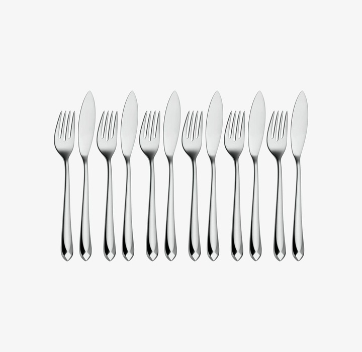 Produktbild WMF Fischbesteck Fischmesser Fischgabel Fischset Jette 12tlg Edelstahl poliert (12 Stück, Besteck Set)