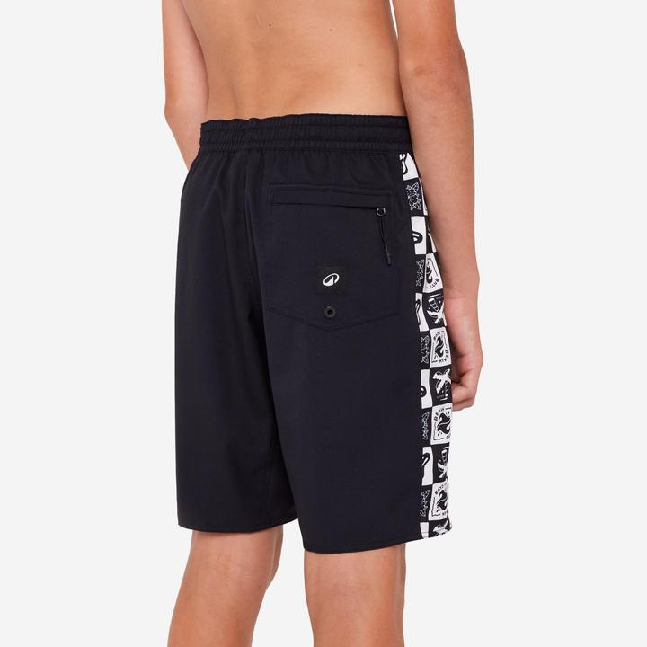 Actual product image Olaian Boardshorts Surfen Jungen 900 Band schwarz (140)