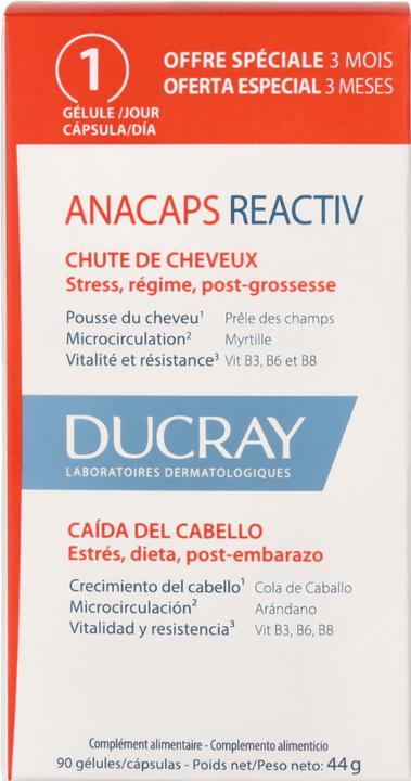Energie-Label Ducray Anacaps Reactiv (90 Stück, Kapseln, 83 g)