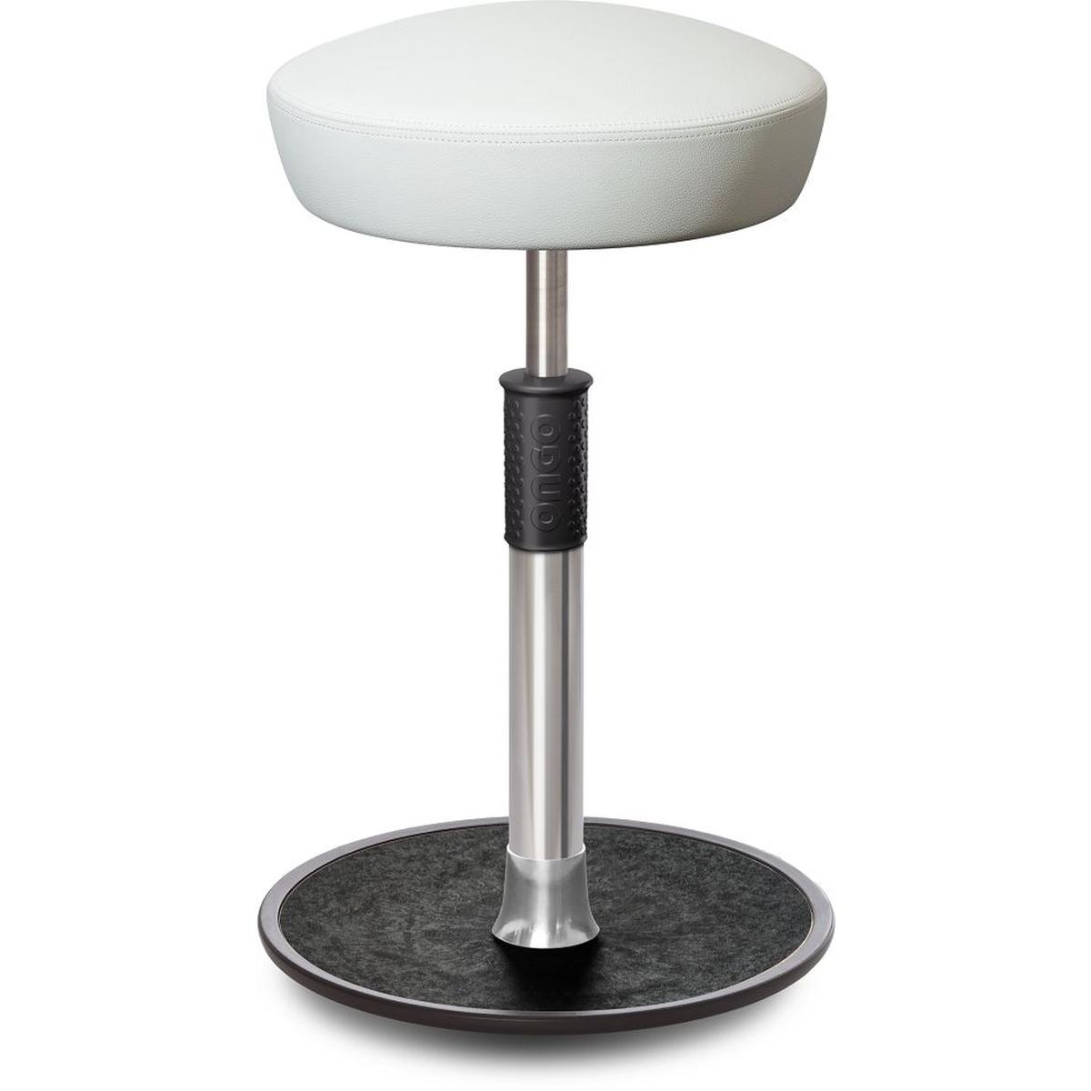 Ongo, Bürostuhl, Sitz- Stehhocker Free Tall Hutsitz Boxmark Leder Weiss chrom /schwarz