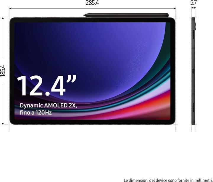 Immagine prodotto Samsung Galaxy Tab S9+ (5G, 12.40", 256 GB, Grigio grafite)