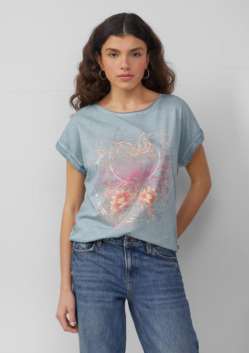 Produktbild S.Oliver T-Shirt Oversize-Shirt in gewaschener Optik mit Frontprint (XS)