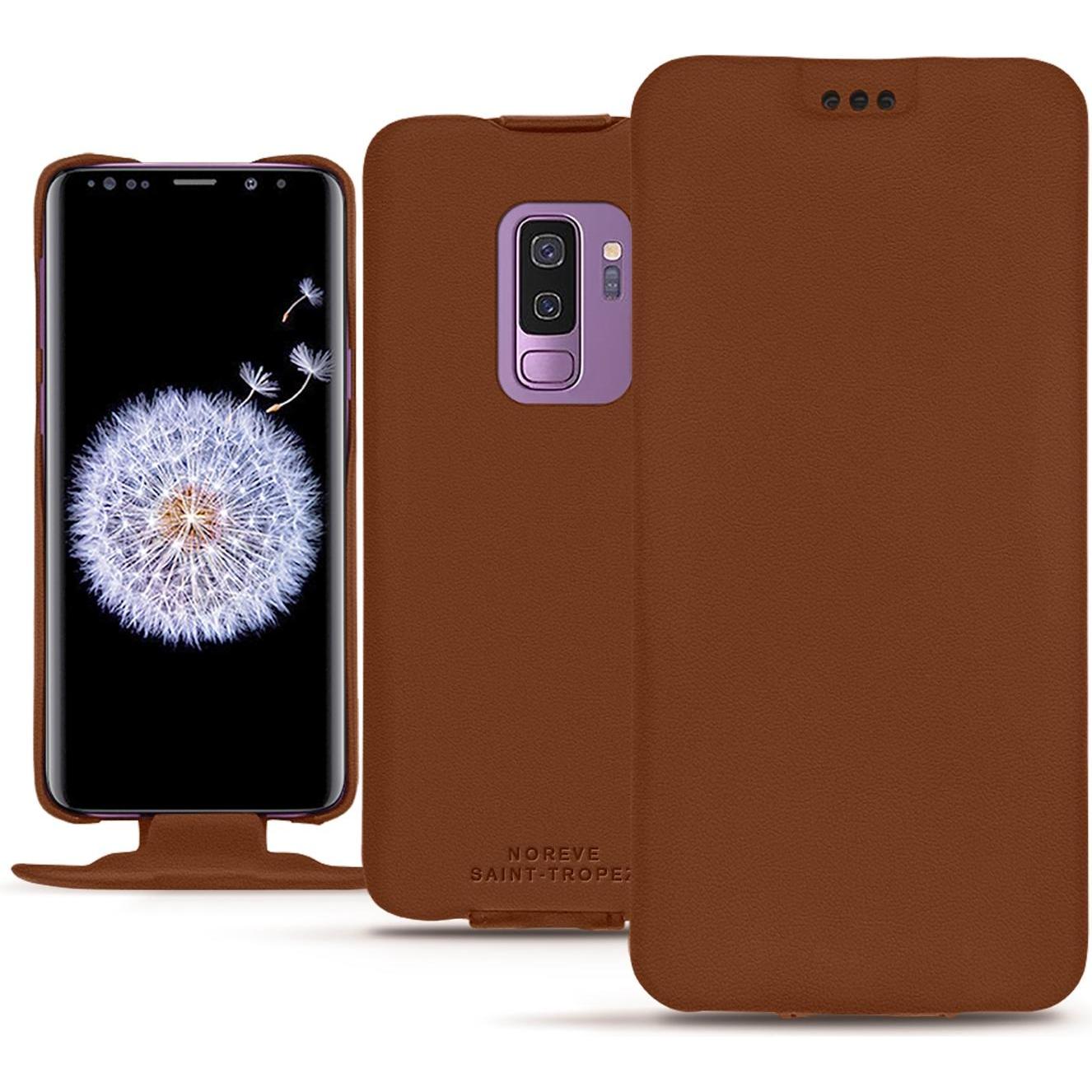 Thumbnail - Noreve Lederschutzhülle vertikal (Samsung Galaxy S9+), Smartphone Hülle, Braun
