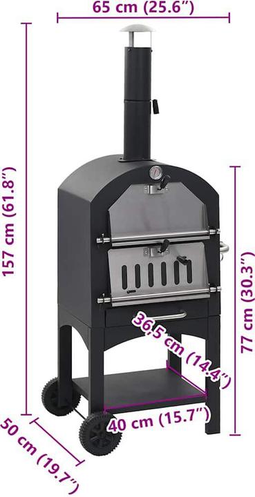 Actual product image vidaXL Pizzaofen mit Schamottstein (Pizza oven wood)
