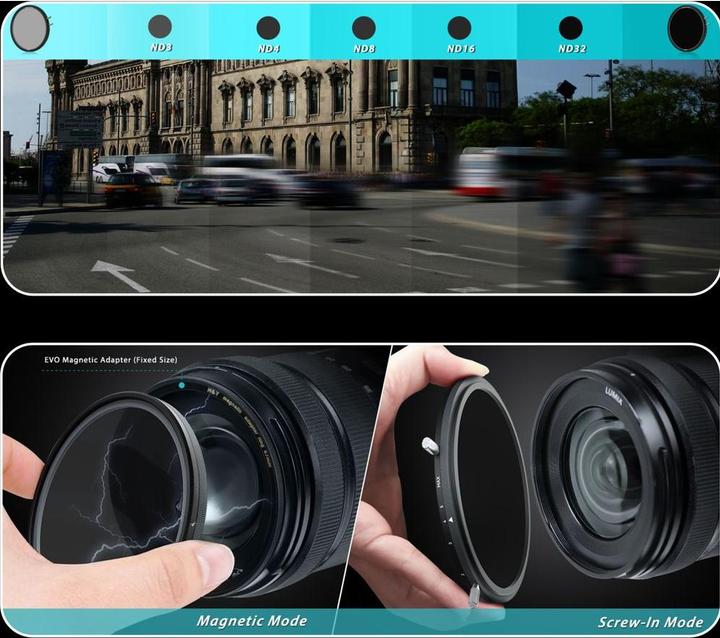 Productafbeelding H&Y HD EVO ND3-32 Filter Kit 67mm (67 mm, ND / grijsfilter, 32 mm)