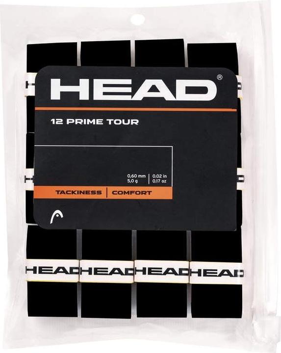 Head Pack de 12 surgrips Prime Tour noirs