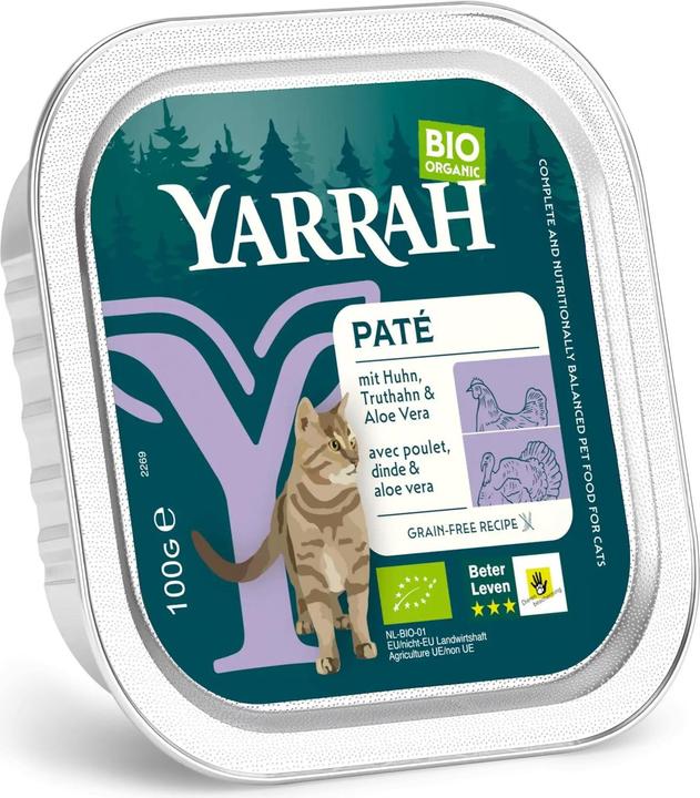 Immagine prodotto Yarrah Alimento umido biologico Paté con pollo e tacchino, 16 x 100 g (Adulto, 16 pz., 1600 g)