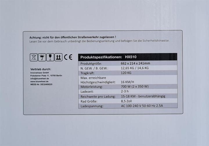 Immagine prodotto Bluewheel Hx510 (16 km/h, 700 W)