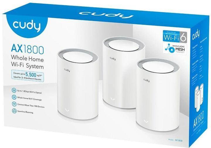 Immagine prodotto Cudy M1800 3-pack Dual-band ( / ) Wi-Fi 6 (802.11ax) Bianco 1 Interno