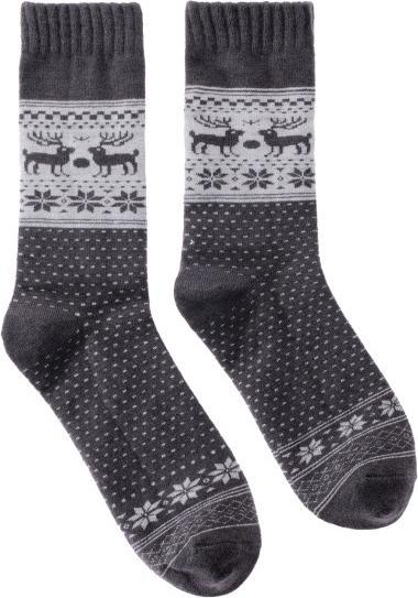Actual product image Snazzy Santa Christmas socks reindeer with wool dark grey 41-47 by (41 - 47)