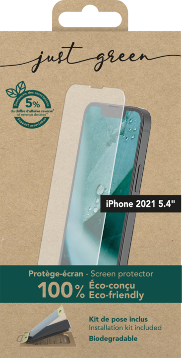 Produktbild Just Green Bio Screen Protector (1 Stück, Apple iPhone 13 mini)