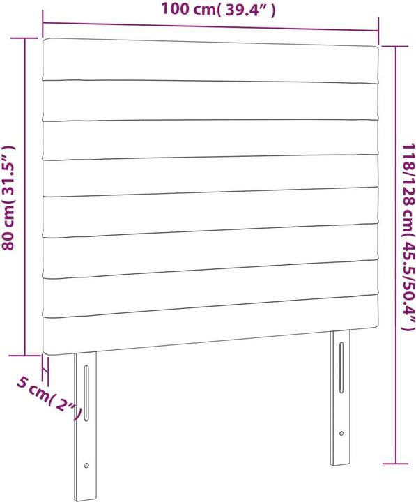 Produktbild vidaXL Kopfteil (100 x 5 x 128 cm)