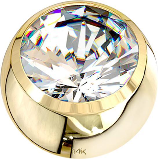 Immagine prodotto Star Piercing Sfera in oro 14k con cristallo d'argento (senza ottone, Oro 14k)