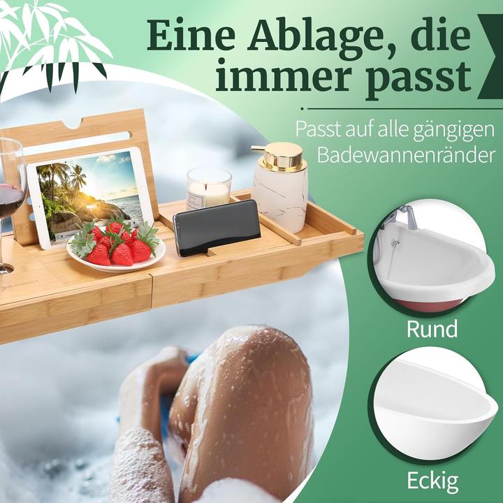 Produktbild Heimwert Badewannenablage aus Bambus