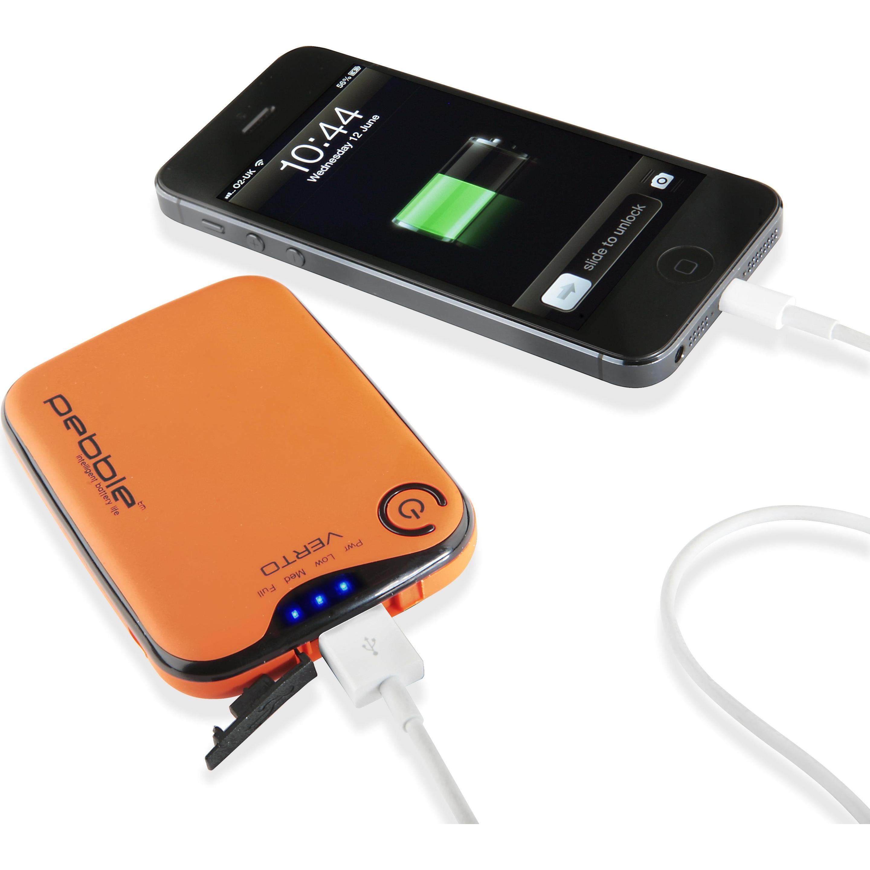 veho Pebble Verto 3700mAh (3700 mAh, 13.69 Wh), Powerbank, Orange