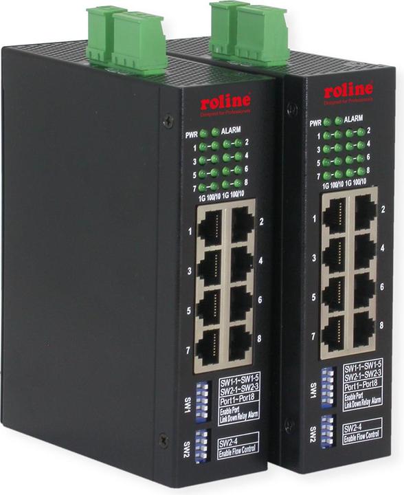 Produktbild Roline Ind. Mng Gbit Ethernet Switch 8x - Switch - 1 Gbps (8 Ports)