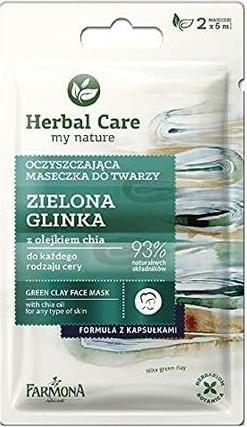 Produktbild Farmona Grüne Tonerde Gesichtsmaske mit Chiaöl für jeden Hauttyp Herbal Care my Nature 2 x 5 ml /