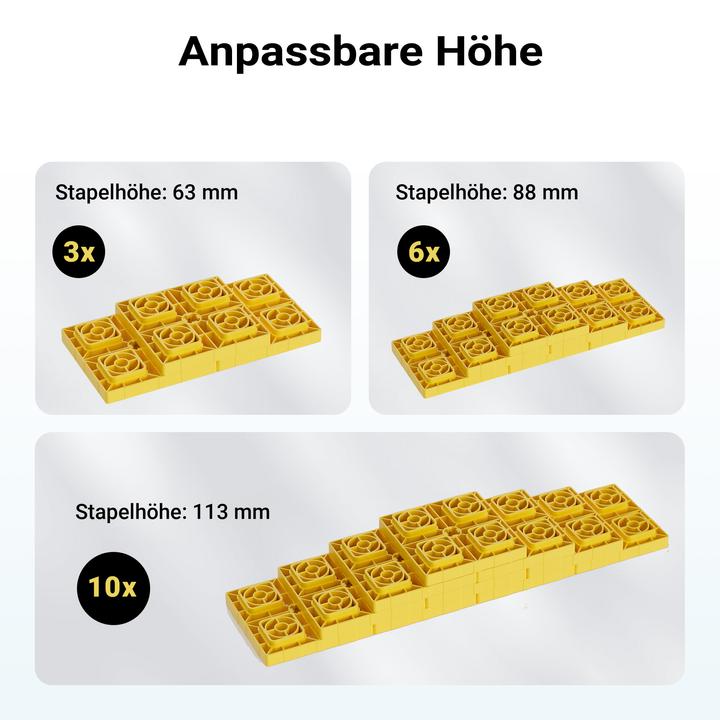 Produktbild Wiltec Unterlegplatten Wohnwagen 10x Stützplatten 13,5t Auffahrkeile Stufenkeile