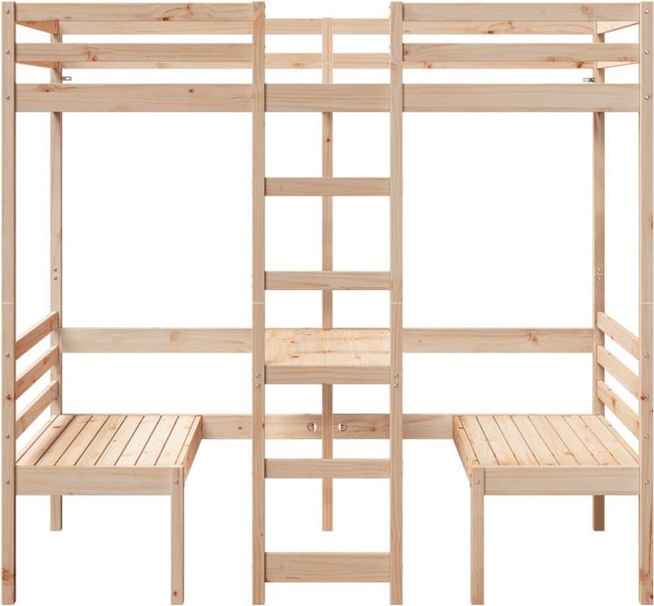 Produktbild vidaXL Hochbett mit Schreibtisch & Stühlen (90 x 200 cm)