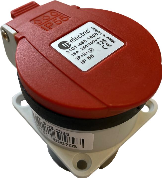 Actual product image PCE Socket outlet with earthing contact Swiss Standard T25 16A IP55 (red)