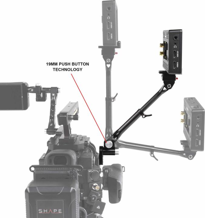 Actual product image Shape Telescopic Push Button Magic Arm Kit with Delta Mini Plate (Stand adapter)