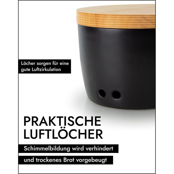 Produktbild Continenta Keramik Brottopf oval, schwarz, 27x20xH13,5cm