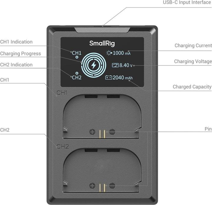 Produktbild SmallRig Digitalkamera-Akku LP-E6P mit Akku-Ladegerät, Akkutyp (Kamera Akku, Kamera Akku Ladegerät)