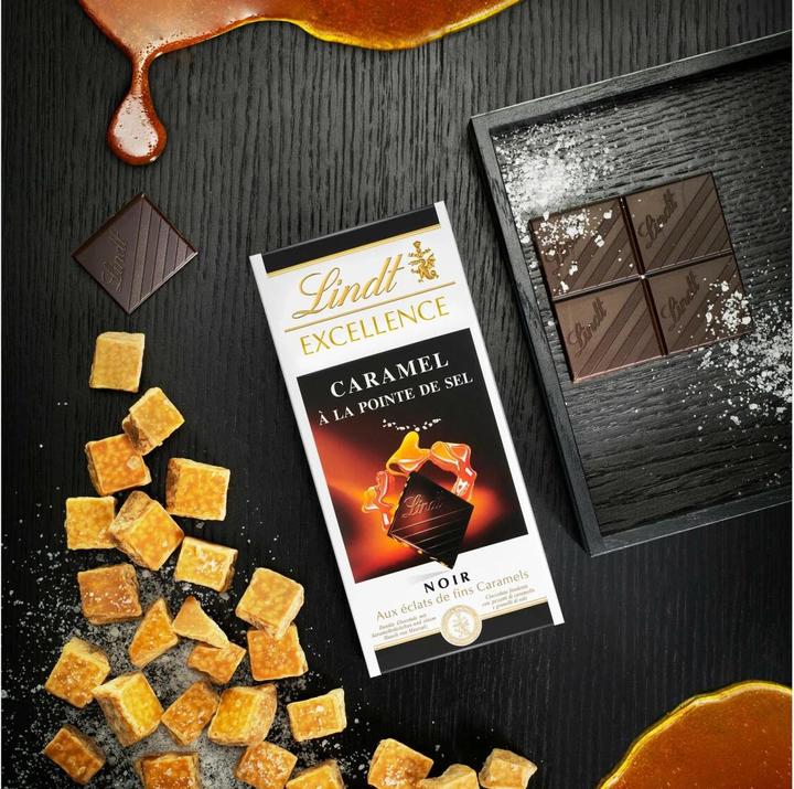 Produktbild Lindt Excellence Dunkel Caramel à la Pointe de Sel Tafelschokolade (100 g)