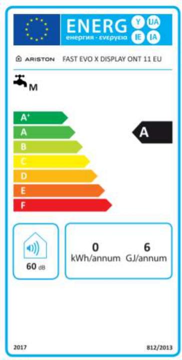 Energie-Label Ariston Fast Evo X Dispaly 11
