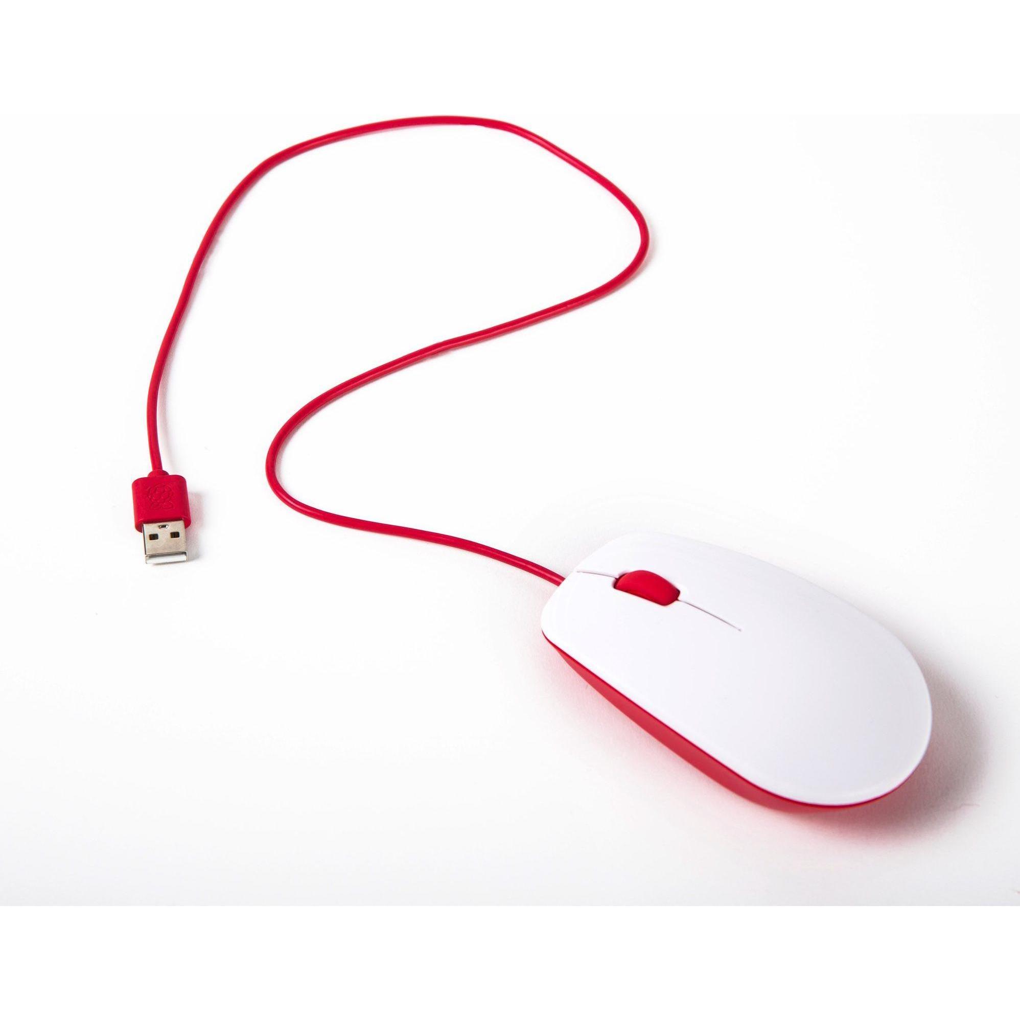 Raspberry Pi RPi (Cablato), Mouse, Bianco, Rosso