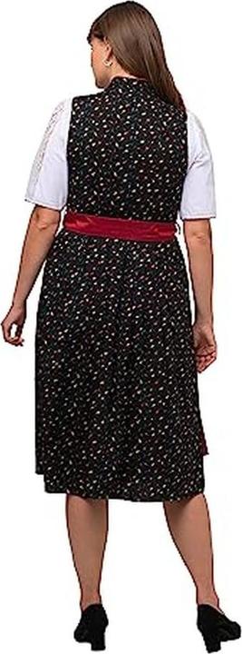 Image du produit Ulla Popken Costume traditionnel tyrolien, fleurs, boutons fantaisie, col V, sans manches (50)