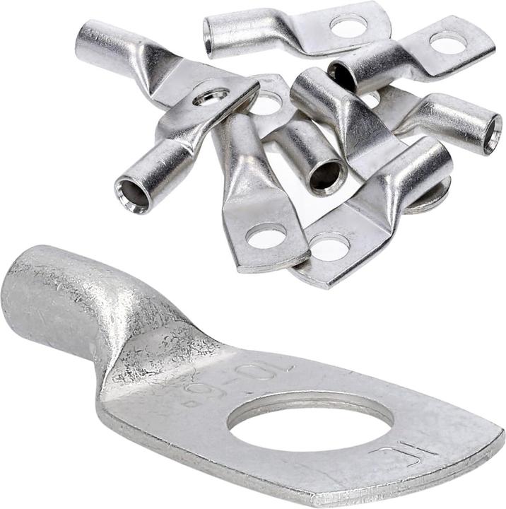 Kalitec 10 Stück HR6-10 Handelsübliche Rohrkabelschuhe 6mm² M10 I ohne Sichtloch I Made in Germany