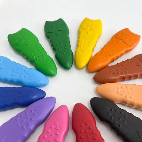 Image du produit Magni Crayons de cire pour figurines Hibou (Multicolore, 12 x)