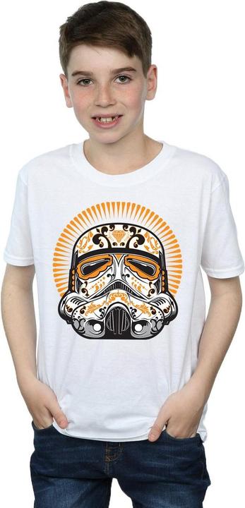 Actual product image Star Wars Boys Stormtrooper Dia De Los Muertos T-Shirt (128)