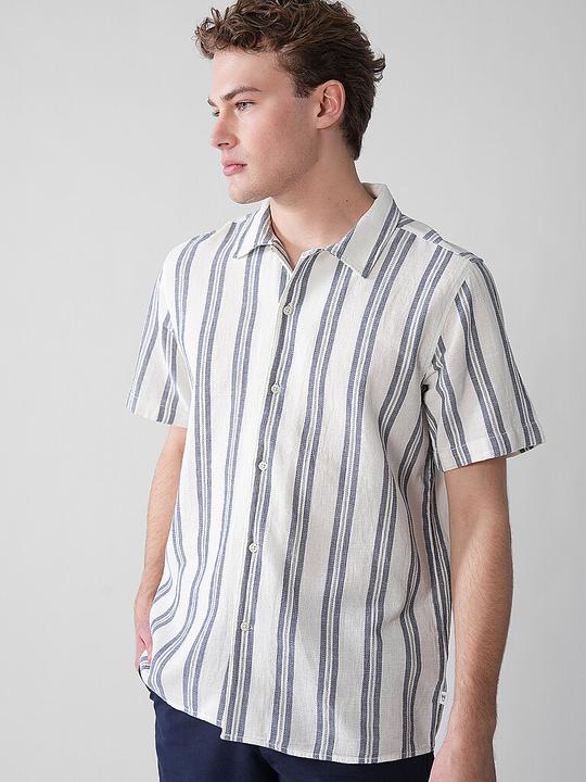 Immagine prodotto KnowledgeCotton Apparel Box S/S Striped Cotton Shirt (L)