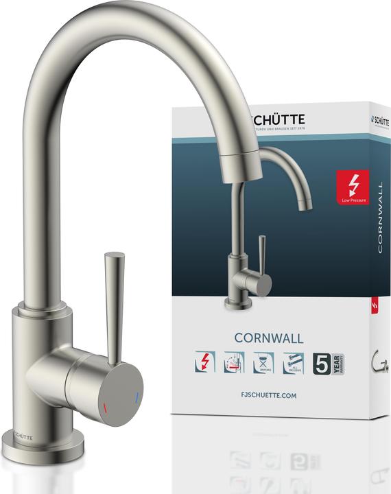 Produktbild Schütte Wasserhahn Küche CORNWALL Spültischarmatur Niederdruck Edelstahloptik Schwenkbar 79129