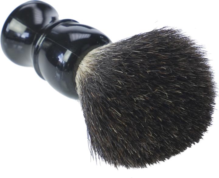Immagine prodotto Pennello da barba in pelo di tasso grigio, nero, manico in plastica, altezza: 10,5 cm (Pennello da barba)