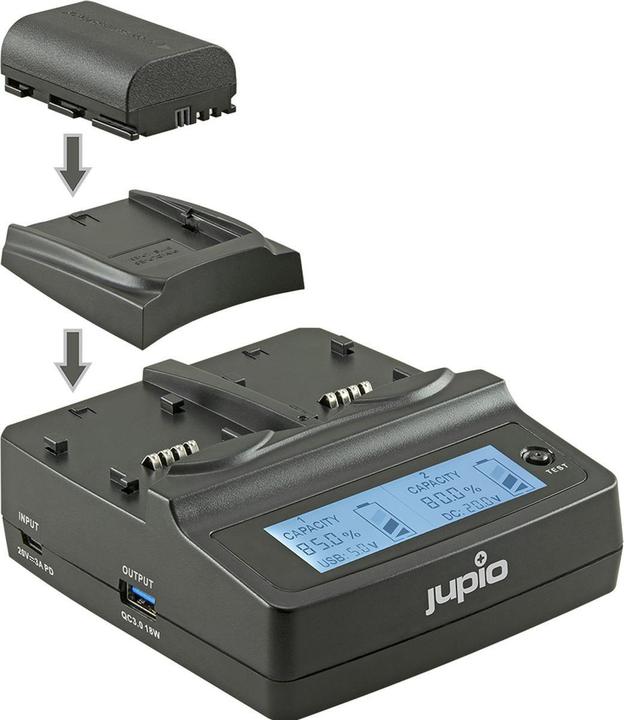 Image du produit Jupio Chargeur duo (45W/3.5-16.8V Not For Use w/ JCP0001) (Chargeur de batterie d'appareil photo)