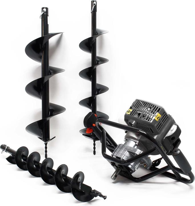 Actual product image Wiltec Ground Drill Set 52cc 1.4kW including Earth Auger Drill Bits 100mm, 150mm & 200mm