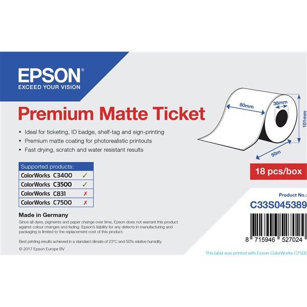 Epson 1roll Premium Matte Ticket, Drucker Zubehör