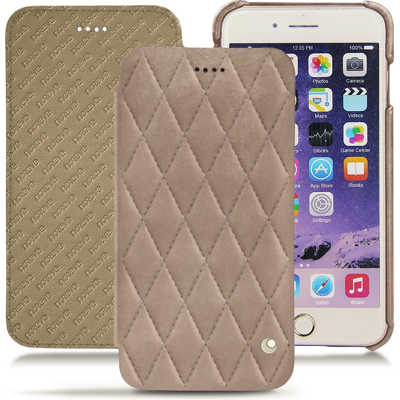 Noreve Lederschutzhülle horizontal (Apple iPhone 7 Plus), Smartphone Hülle, Beige