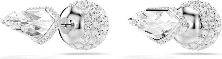 Actual product image Swarovski Lucent Ear Studs with Pave Ball, White, Rhodium Plating (Rhodium-plated)