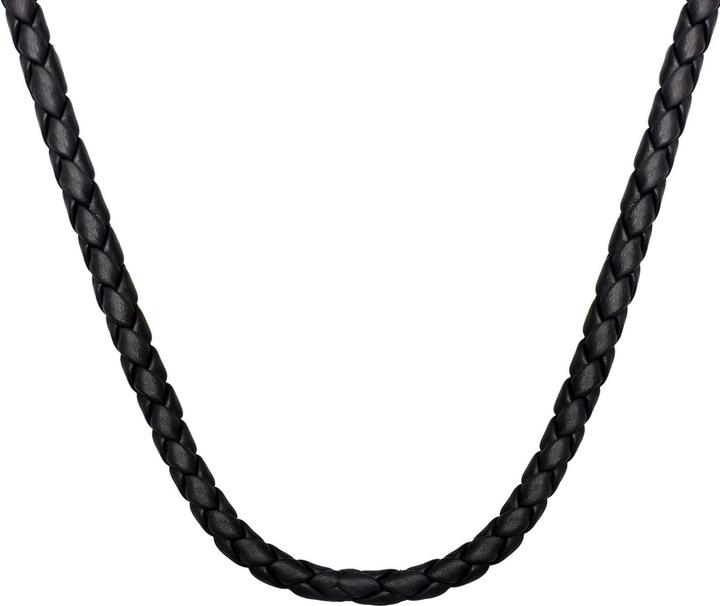 Immagine prodotto Kuzzoi Collana maschile in vera pelle intrecciata Basic Argento 925 (Cuoio, Argento 925, Nessuna pietra, 50 - 55 cm)