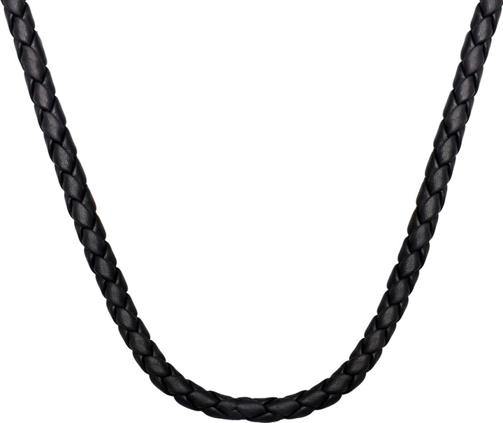 Immagine prodotto Kuzzoi Collana maschile in vera pelle intrecciata Basic Argento 925 (Cuoio, Argento 925, Nessuna pietra preziosa, 50 cm)